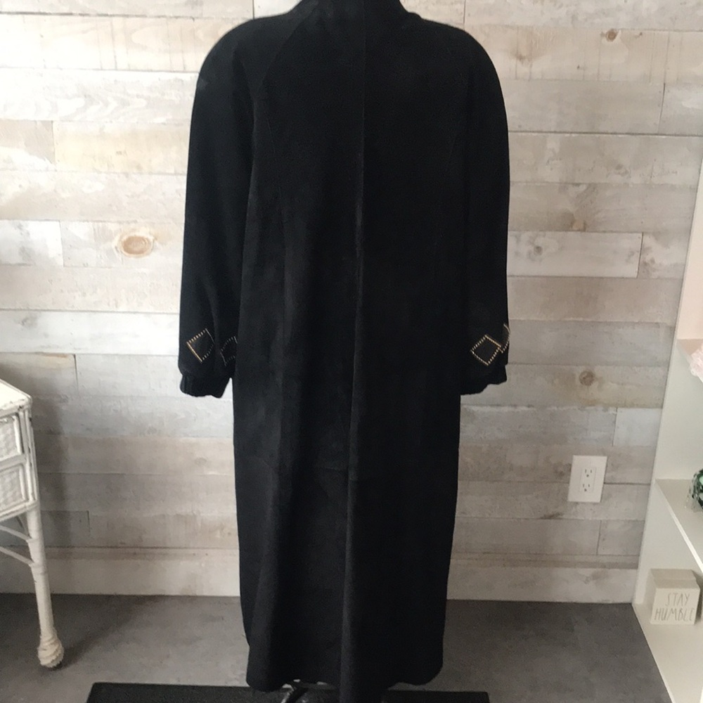 1980s diCapra genuine suede long dressy coat - Picture 3 of 16